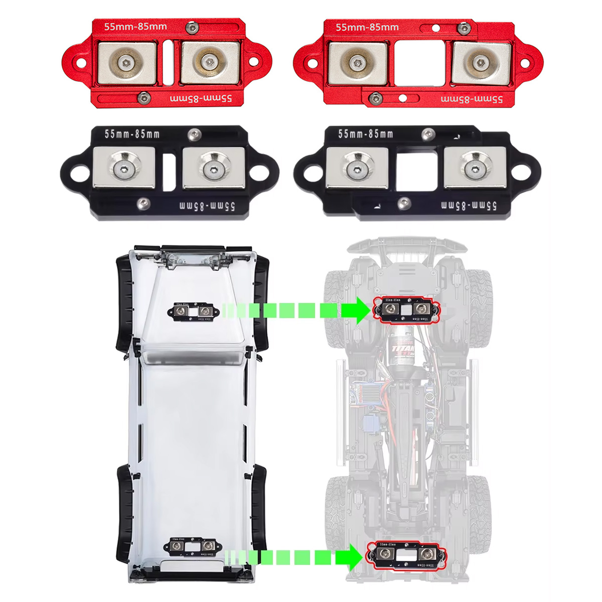 Rc Car Body Shell - 4PCS 55-85mm Adjustable Magnet Body Posts