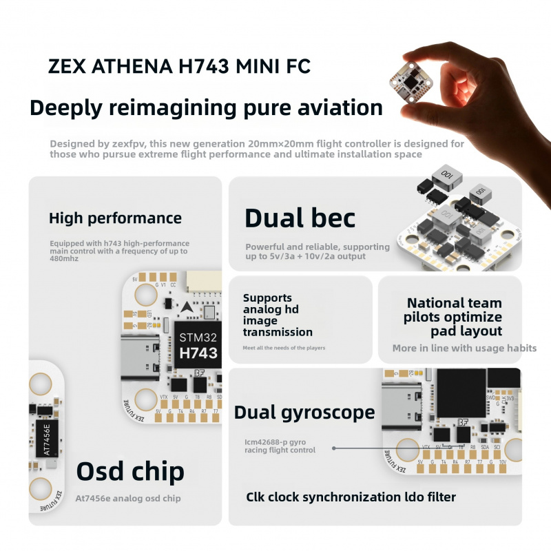 ZEX ATHENA H743 Mini Flight Co - Drone Rc Flight Controller recension och pris