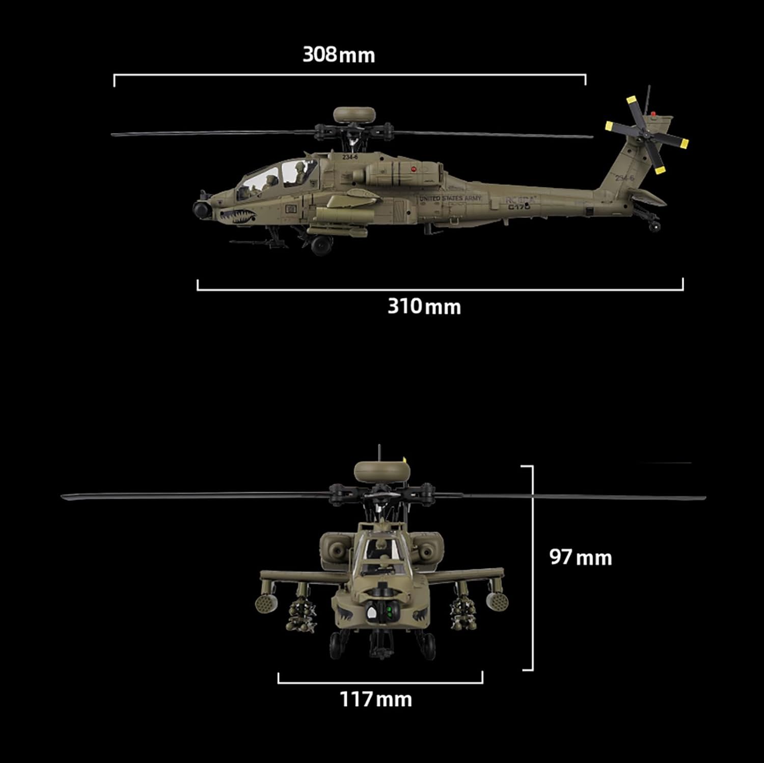 310MM 6CH C170 AH-64D Remote C - Drone Shahed Rc recension och pris
