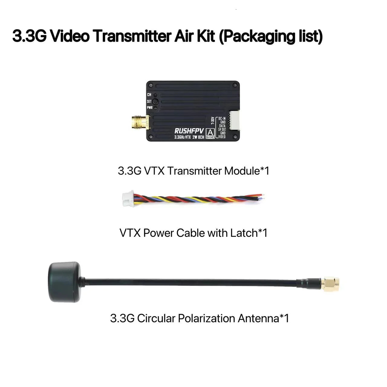 RUSHFPV 3.3G 2W VTX Transmitte - Drone Rc Airplane recension och pris