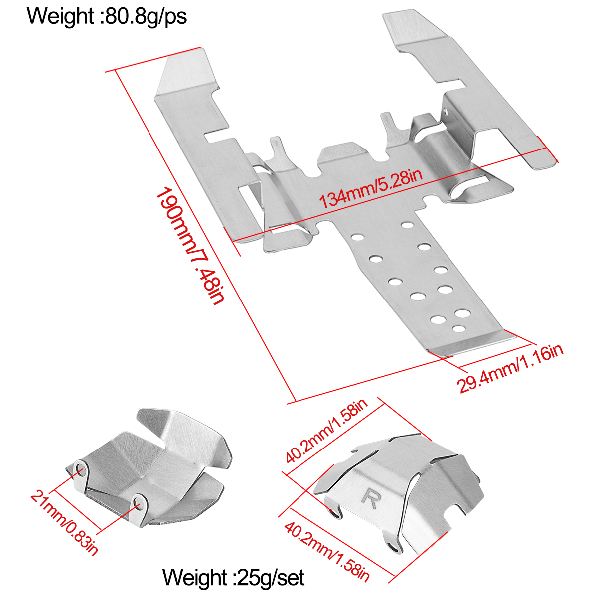 Stainless Steel Skid Plate Cha - Rc Car Body Shell recension och pris