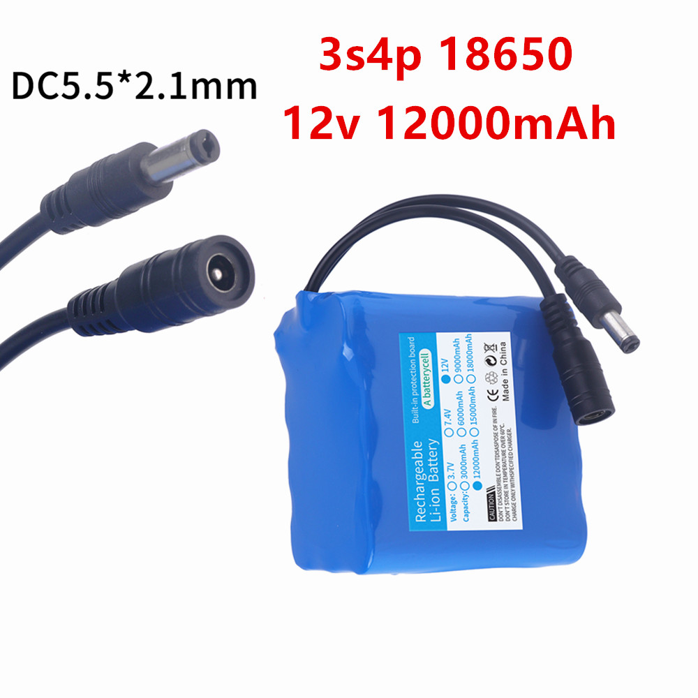 12V 12000mah Battery 3S4P Real - Lipo Battery Charger recension och pris